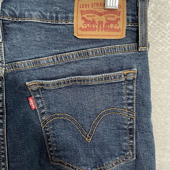Levi's Wedgie Skinny Jeans Women’s 31 Blue Dark Wash Button Fly High Rise NEW - Picture 5 of 12